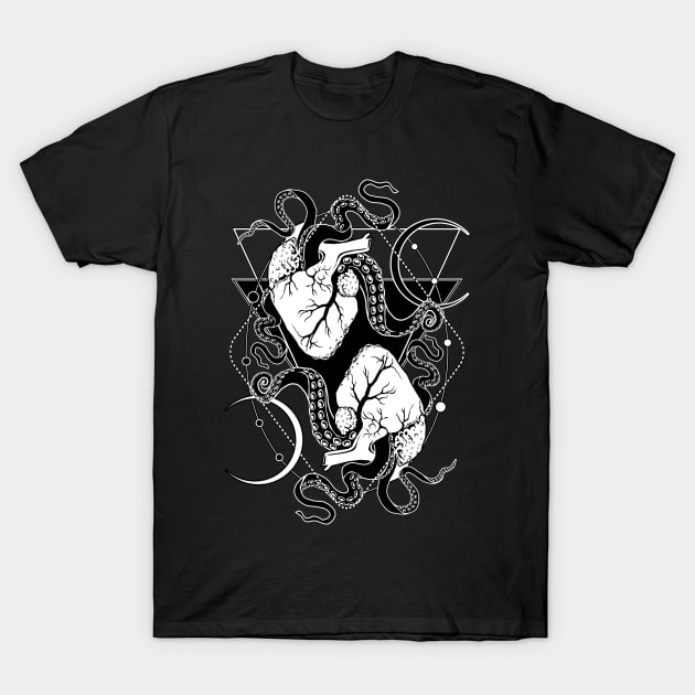 Monster tentacle hearts T-Shirt by Von Kowen